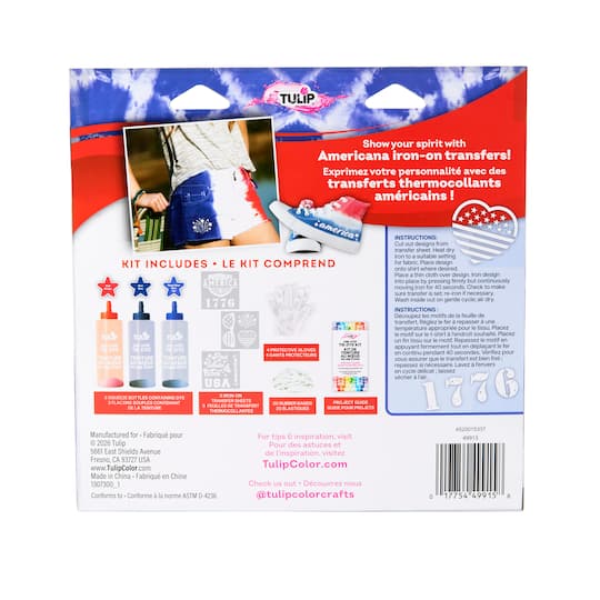 Tulip® Americana Tie-Dye Iron-On Transfers Kit